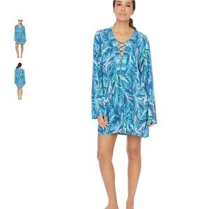 NWT La Blanca Sketched Leaves Coverup Tunic S